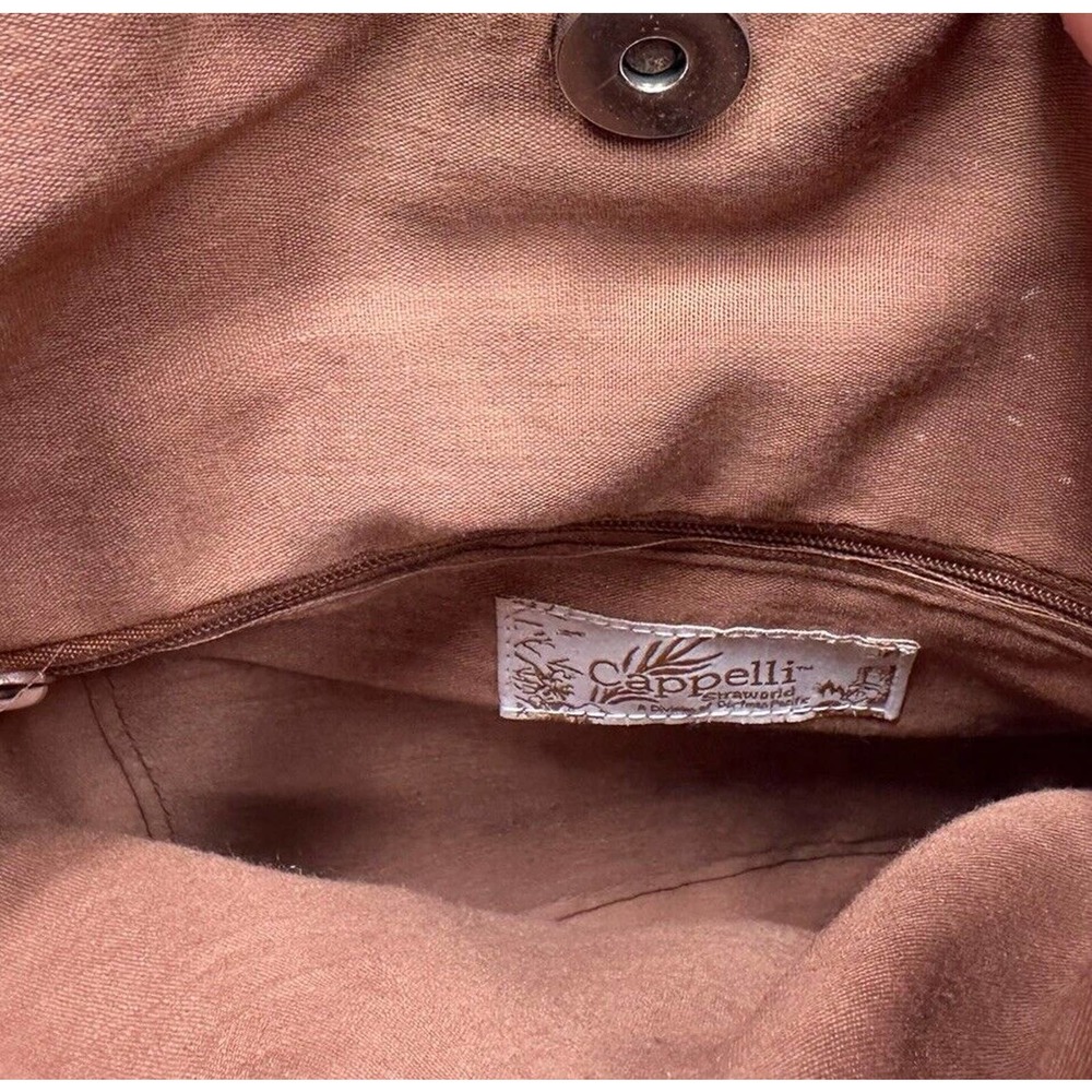 Capelli Straworld Double Handle Leopard Cheetah Mixed Print Satiny Bag Purse - Picture 8 of 9